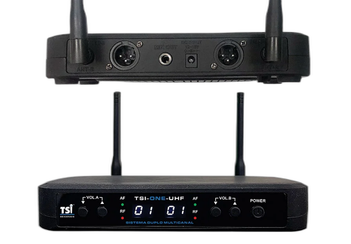 Conectividade XLR e P10 com Antenas de Alta Performance