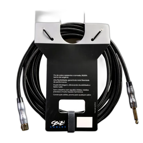 Cabo Seizi Cable Energy P10 x P10L Black 6m para Guitarra Violão Contrabaixo Ukulele 10361021