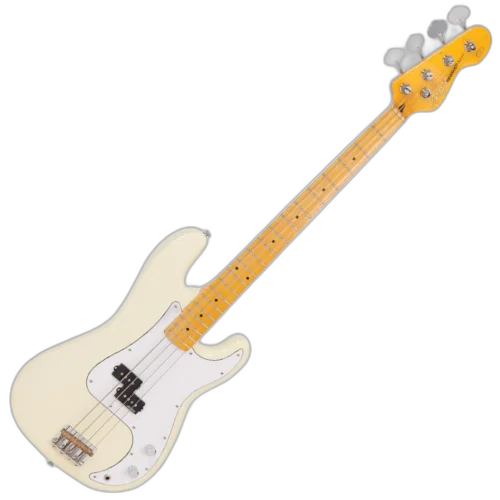Contrabaixo Vintage Reissued V4MVW P-Bass Vintage White com Corpo Alder Braço Maple Escala Rosewood 20 Trastes Captador P-Style Wilkinson Ponte Wilkinson Four Saddle