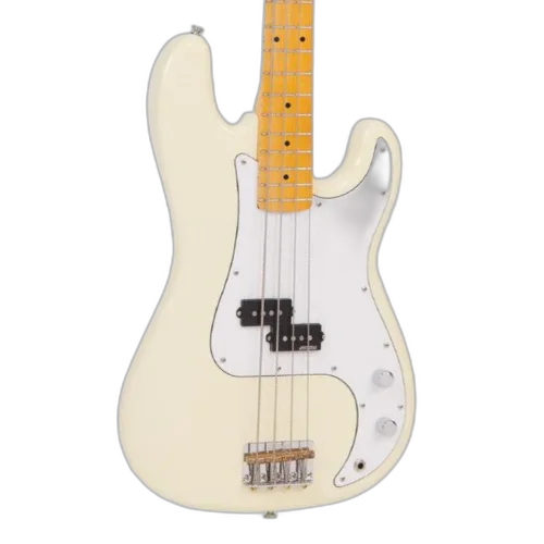Contrabaixo Vintage Reissued V4MVW P-Bass Vintage White com Corpo Alder Braço Maple Escala Rosewood 20 Trastes Captador P-Style Wilkinson Ponte Wilkinson Four Saddle