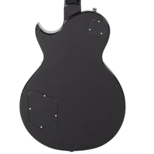 Guitarra Vintage V100P Reissued Gloss Black com Corpo Mogno Braço Mogno Escala Rosewood 22 Trastes 2 Captadores Soapbar Wilkinson Ponte TOM