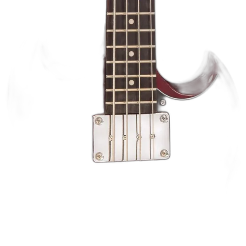 Contrabaixo Vintage VS4 Reissued Cherry Red com Corpo Mogno Braço Mogno Set Escala Rosewood 20 Trastes 2 Captadores Double Coil Wilkinson Ponte Fixed