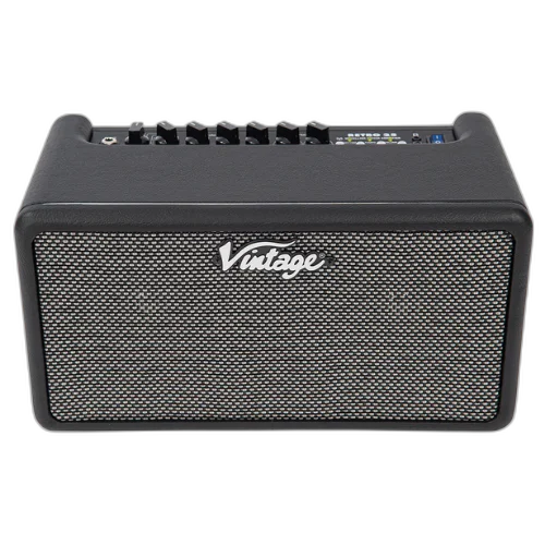 Amplificador Vintage Retro 25W DSP Black com 2x5" Speakers 8 Amp Models 6 Efeitos USB Recording e Ext Speaker Out