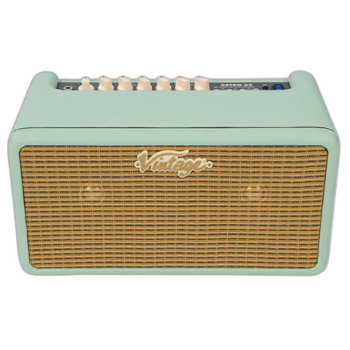 Amplificador Vintage Retro 25W DSP Mint Green com 2x5" Speakers 8 Amp Models 6 Efeitos USB Recording e Ext Speaker Out