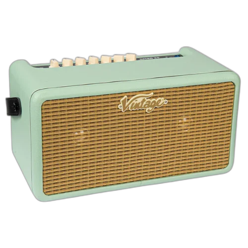 Amplificador Vintage Retro 25W DSP Mint Green com 2x5" Speakers 8 Amp Models 6 Efeitos USB Recording e Ext Speaker Out
