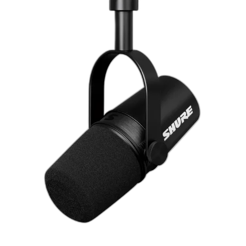 Microfone Shure MV7X Dinâmico para Podcast e Vocais XLR com Isolamento de Voz Rejeição Traseira e Filtro Anti-choque DNA do SM7B