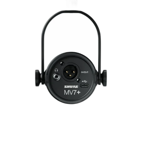Microfone Shure MV7 USB XLR Dinâmico para Podcast e Vocais Preto com Isolamento de Voz Rejeição Traseira Filtro Anti-choque App ShurePlus MOTIV e DNA do SM7B