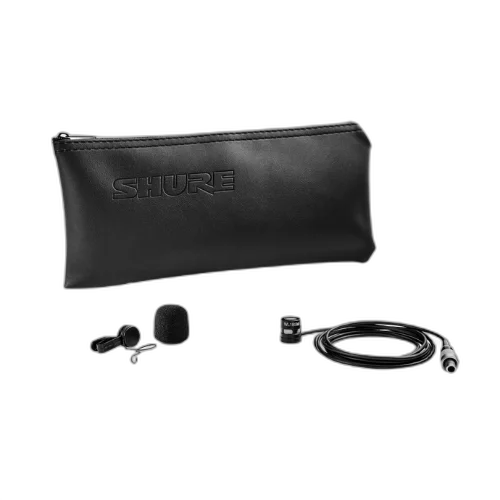 Microfone Shure WL185M Cardioide Lapela Discreto Preto com Conector LEMO3 TQG Presilha Fixação Windscreen e Bolsa de Transporte