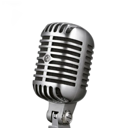 Microfone Shure 55SH Series II Unidyne Vocal Dinâmico Cardioide Clássico Cromado com Shock Mount Integrado Suporte Giratório e Construção Metálica Robusta