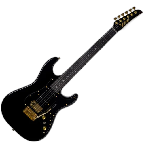 Guitarra Seizi Katana Musashi HSS Black Gold Limited com Captadores Seizi Jutsu Alnico V Ponte Tremolo e Bag 10361039