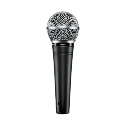 Microfone Shure SM48-LC Vocal Dinâmico Cardioide com Shock-Mount Interno Filtro Anti-Pop Integrado Adaptador A25D e Bolsa de Transporte
