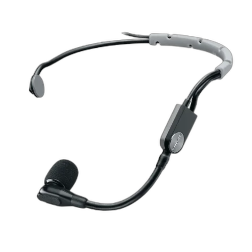 Microfone Shure SM35-TQG Headset Condensador Cardioide com Gooseneck Flexível Conector TA4F TQG Presilha 2 Windscreens e Construção Leve Durável