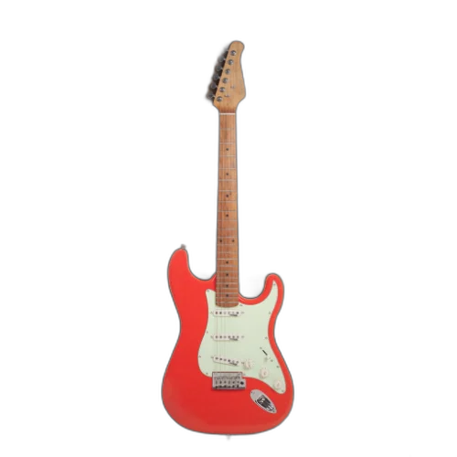 Guitarra Benson Hardy HD 901 FRD MGPG Fiesta Red com Captadores Wilkinson Alnico 5 Single-Coil Ponte Wilkinson Tremolo 2 Pivôs Pickguard Mint Green e Bag