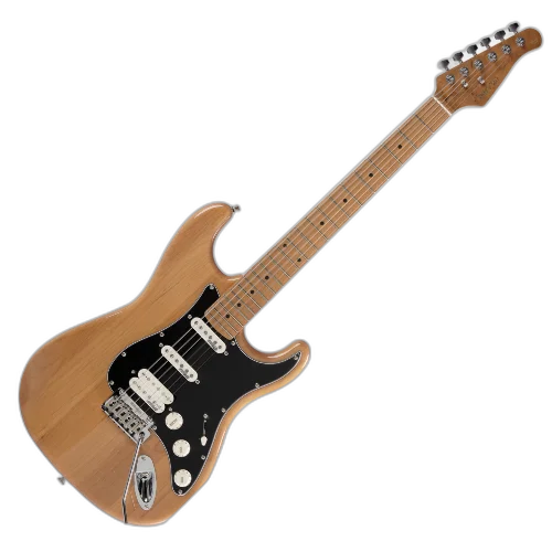Guitarra Benson Hardy HD 902 N BKPG Black com Captadores Wilkinson Alnico 5 HSS Ponte Wilkinson Tremolo 2 Pivôs Pickguard Black e Bag