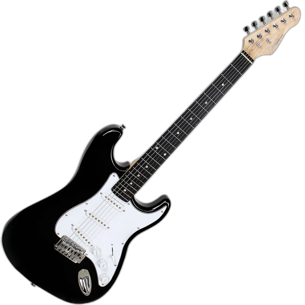Kit Guitarra Elétrica Stratocaster Giannini G100 BK/WH Preto Gx02