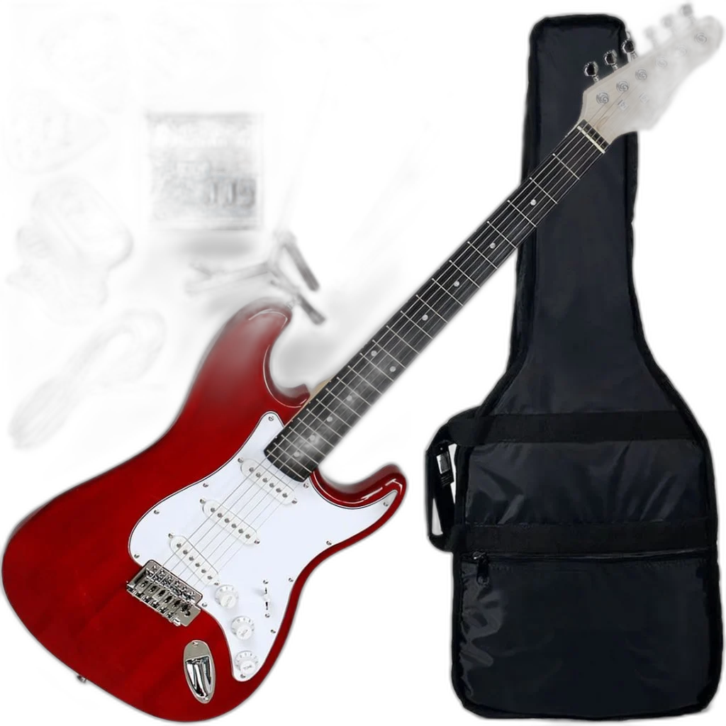 Kit Guitarra Elétrica Stratocaster Giannini G100 TRD/WH Vermelha Gx02