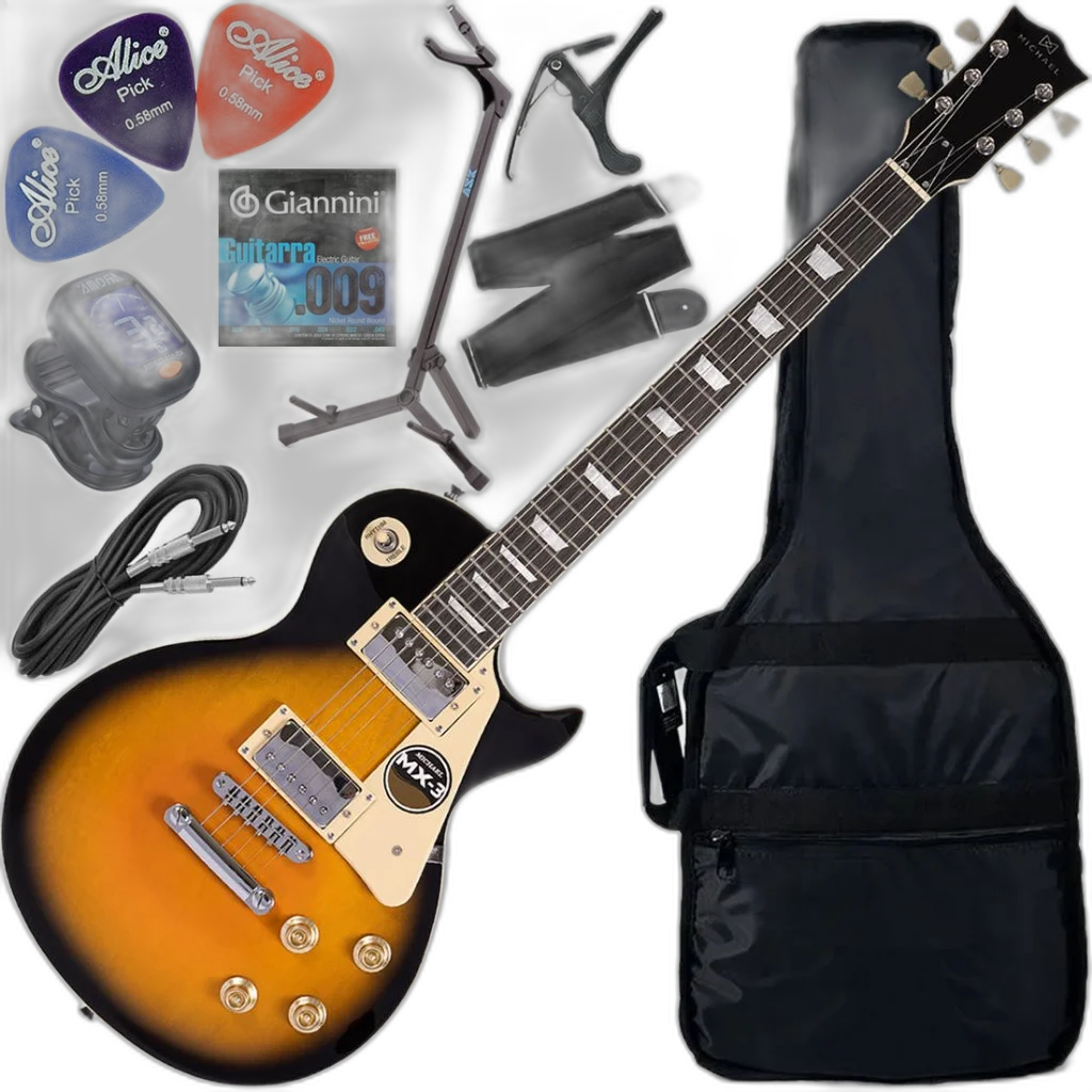 Kit Guitarra Les Paul Strike Michael Gm750N Vs Vintage