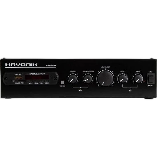 Amplificador Hayonik PRO620 100W RMS Com Gongo