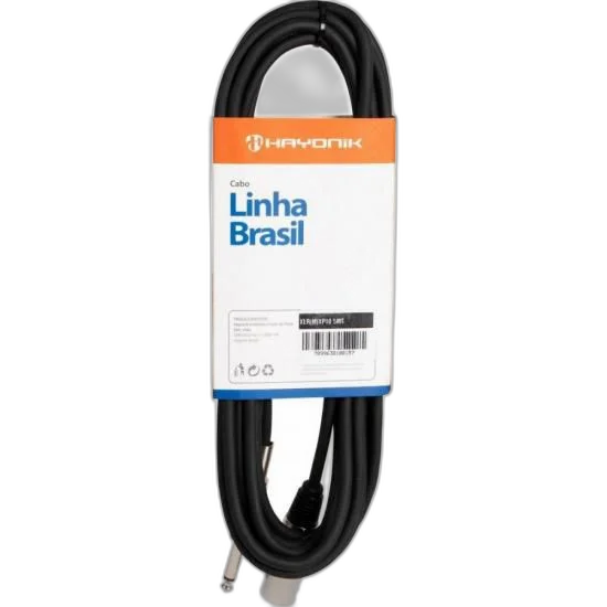 Cabo para Áudio Linha BRASIL XLR(M) X P10 1m Preto HAYONIK
