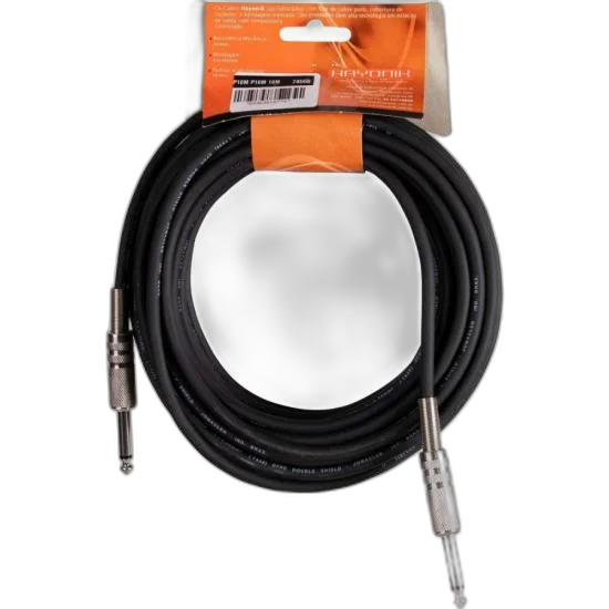 Cabo para Instrumentos Linha BRASIL P10 x P10 10M Preto HAYONIK