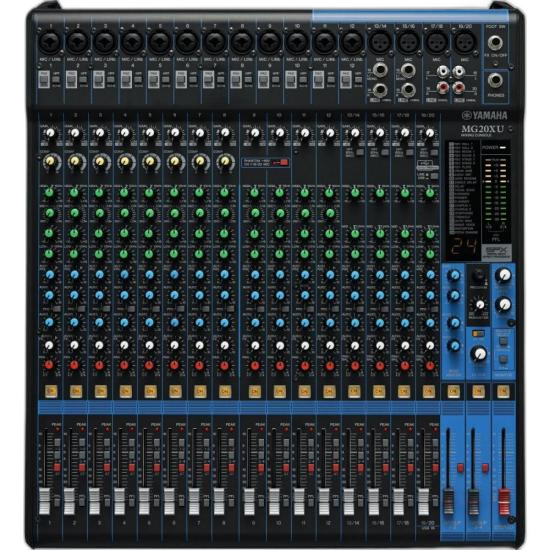 Mesa de Som Yamaha MG20XU Analógica 20 Canais Bivolt Preta