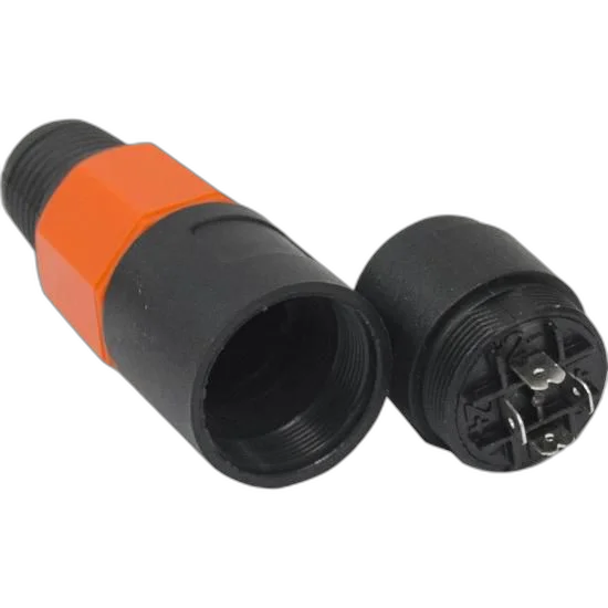 Conector Speakon de Linha Fêmea 4 Pólos JCSP0003 Preto/Laranja Storm - PCT / 10