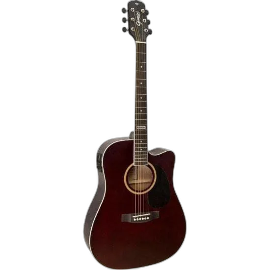 Violão Giannini GF1D CEQ Eletroacústico Aço Translucent Dark Wine Dark Wine