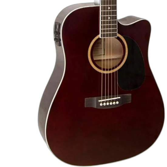 Violão Giannini GF1D CEQ Eletroacústico Aço Translucent Dark Wine Dark Wine