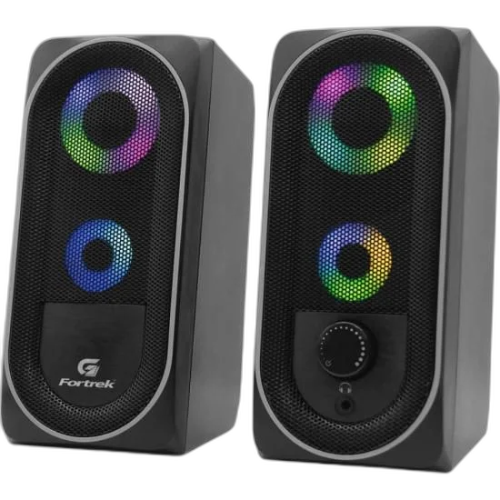 Caixa de Som Gamer Multimídia Fortrek Black Hawk RGB Preta