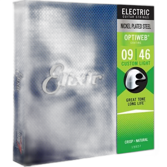 Encordoamento Para Guitarra .009 Custom Light Optiweb 19027 Elixir