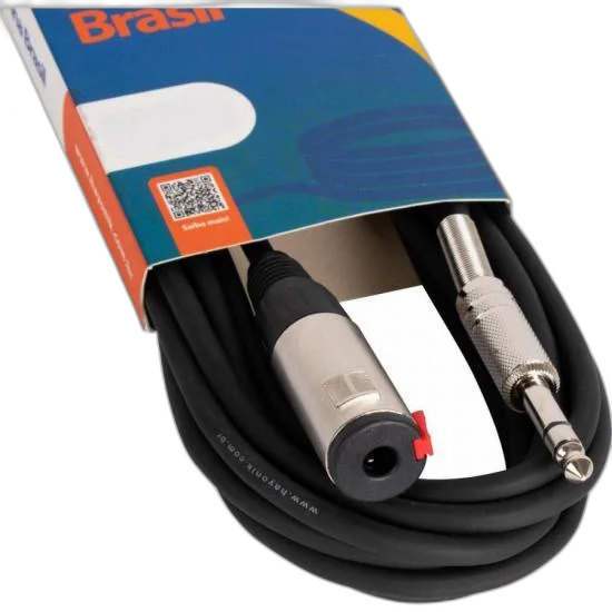 Cabo Extensor P10 (F) X P10 (M) Estéreo 3Mts Linha BRASIL HAYONIK