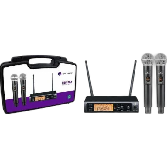 Microfone Sem Fio Harmonics HSF-200 Duplo