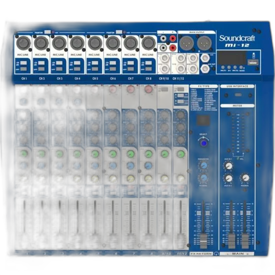 Mesa de Som Soundcraft MI-12 12 Canais USB