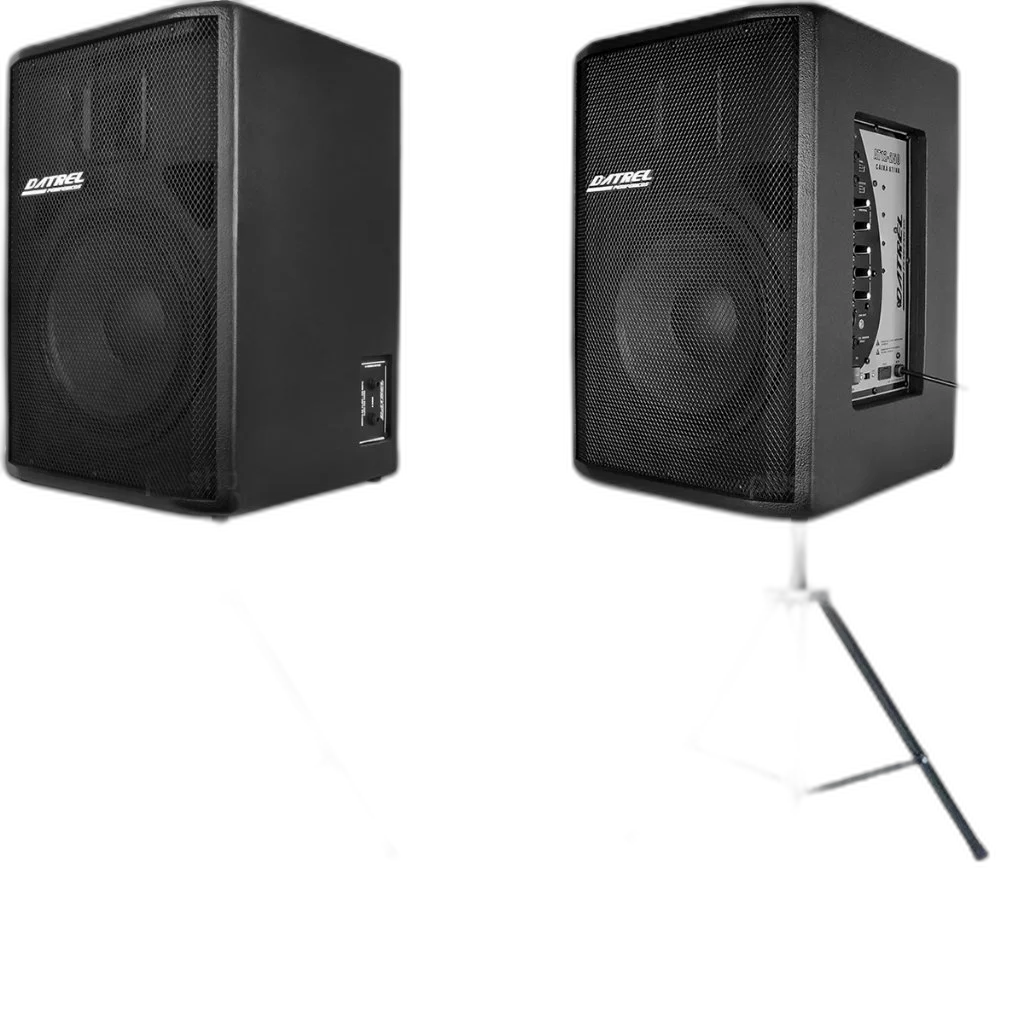 Kit Caixa De Som Ativa Passiva 500w Rms Usb + Cabo 10m