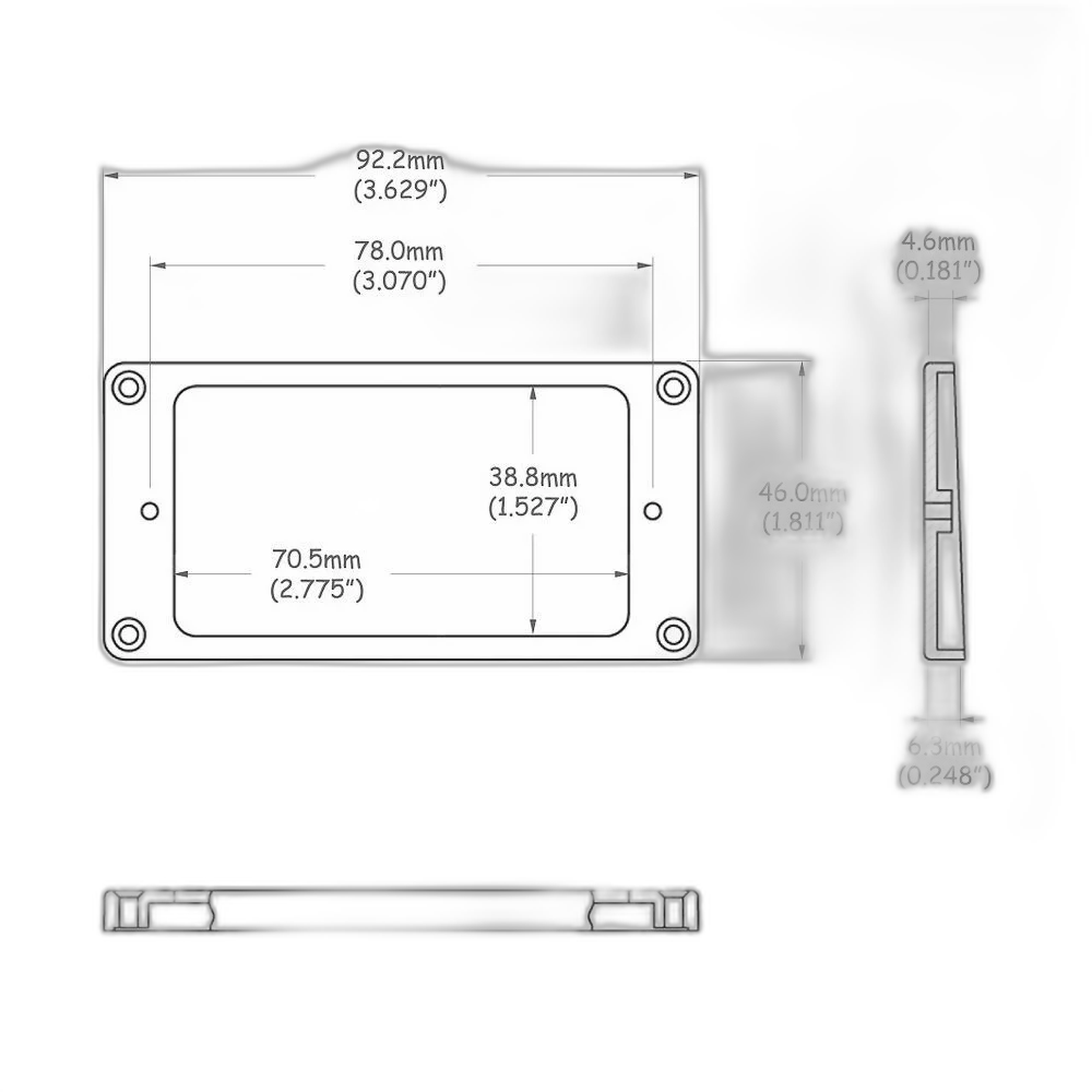 Moldura Captador Humbucker Preta (2 Peças) Spirit MT30R-BLK