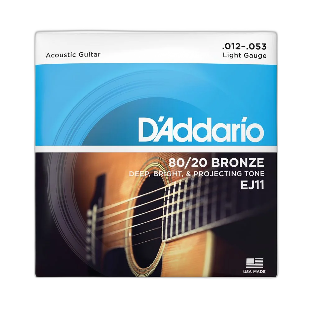 Encordoamento Violão Aço 12-53 D Addario 80/20 Bronze EJ11