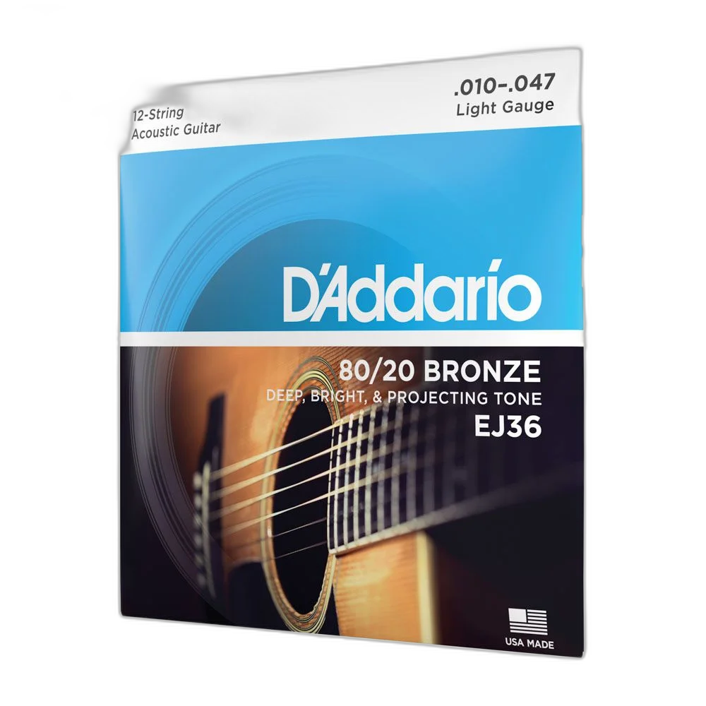 Encordoamento Violão Aço 12C 10-47 D Addario 80/20 Bronze
