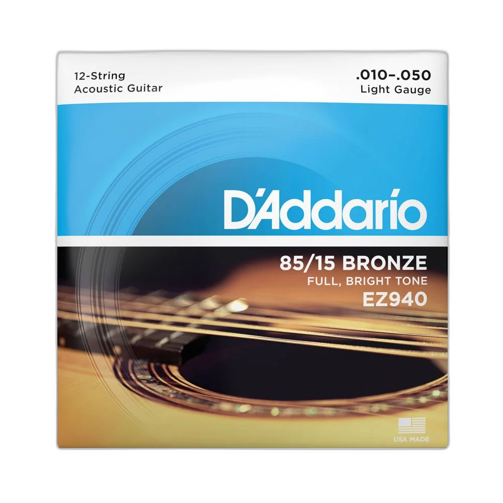 Encordoamento Violão Aço 12C 10-50 D Addario 85/15 Bronze