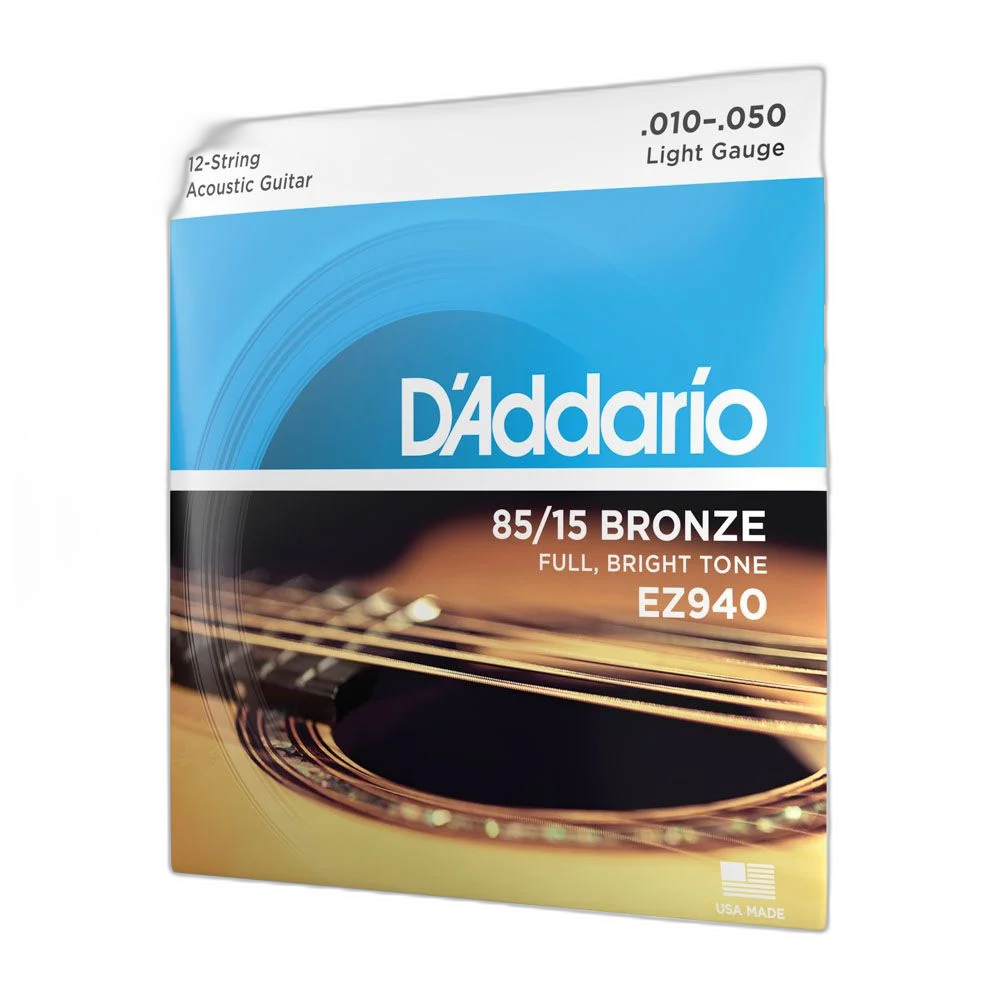 Encordoamento Violão Aço 12C 10-50 D Addario 85/15 Bronze