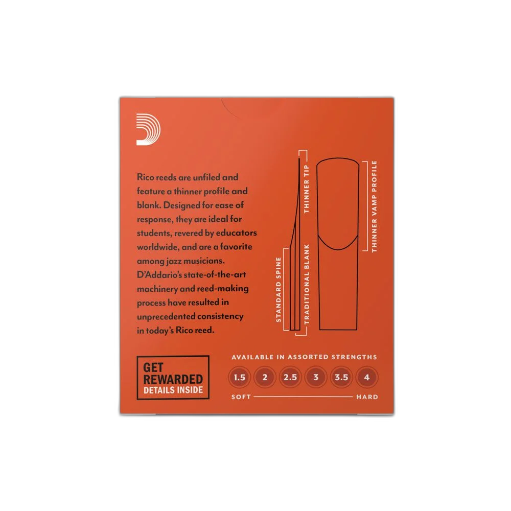 Palheta Sax Soprano 2.0 (10 Unidades) D Addario Rico RIA1020