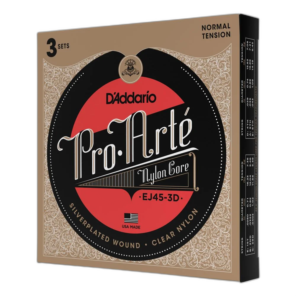 Encordoamento Violão Nylon (3 Jogos) D Addario EJ45-3D