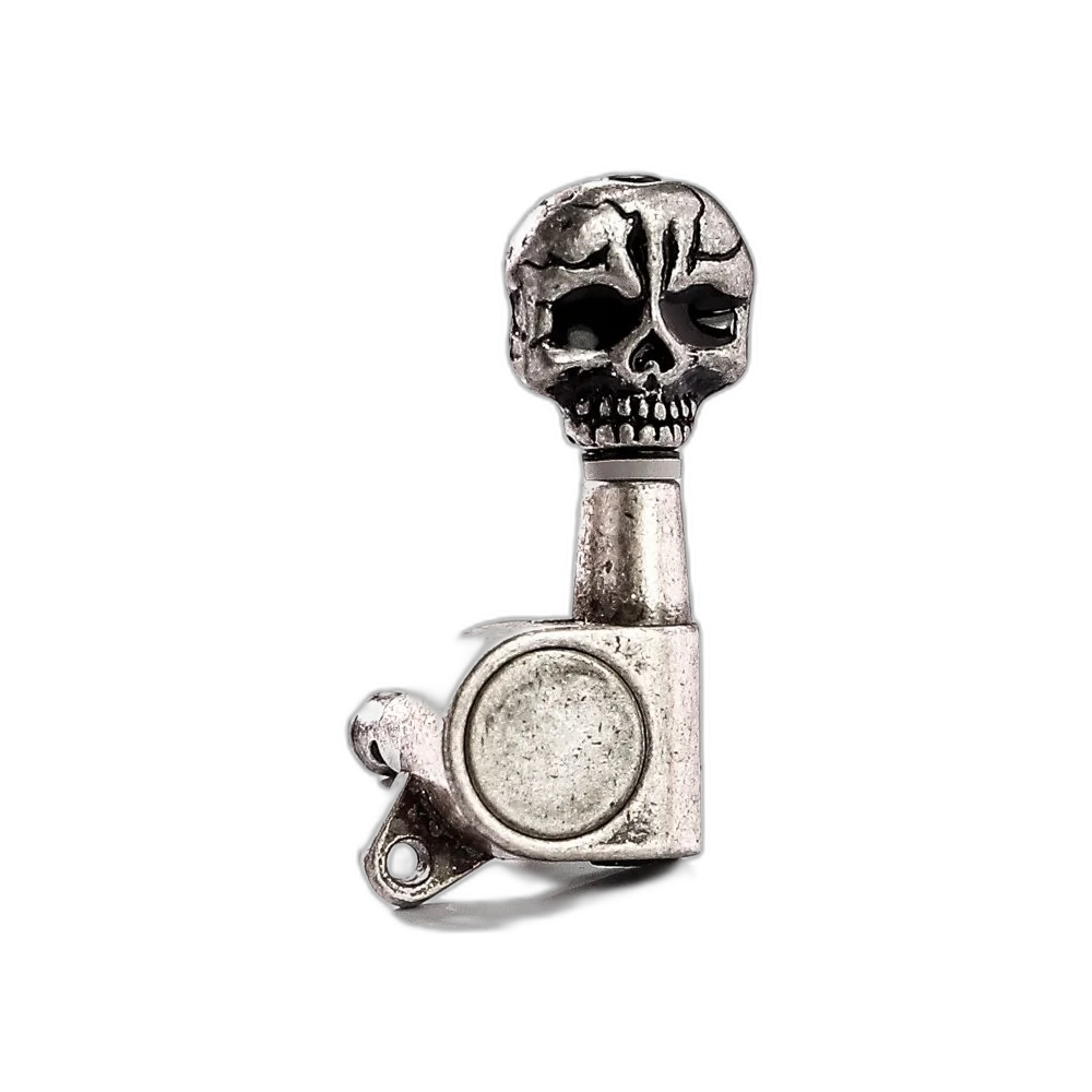Tarraxa Guitarra Prata Relic L6 Caveira Canhoto Spirit