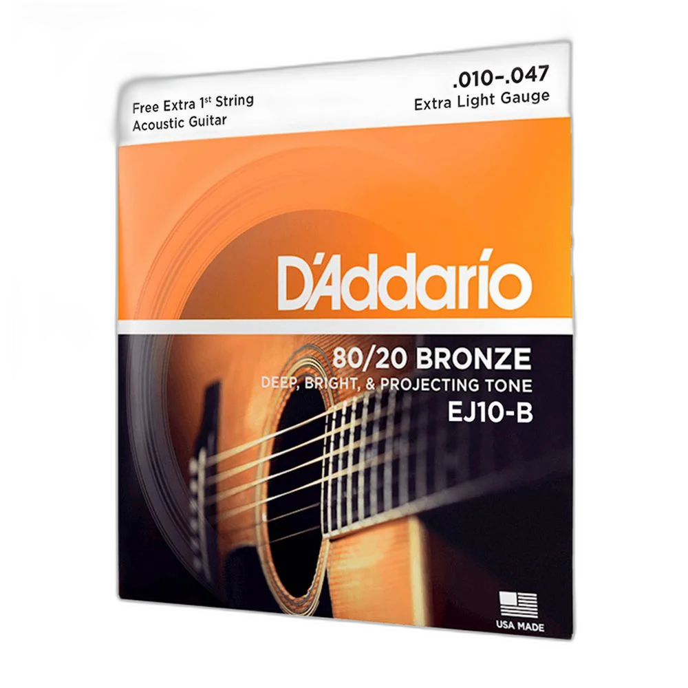 Encordoamento Violão Aço 10-47 Corda Extra D Addario EJ10-B