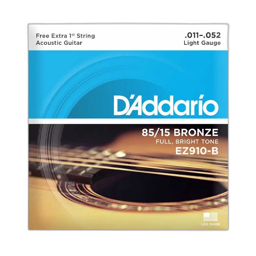 Encordoamento Violão Aço 11-52 Corda Extra D Addario EZ910-B