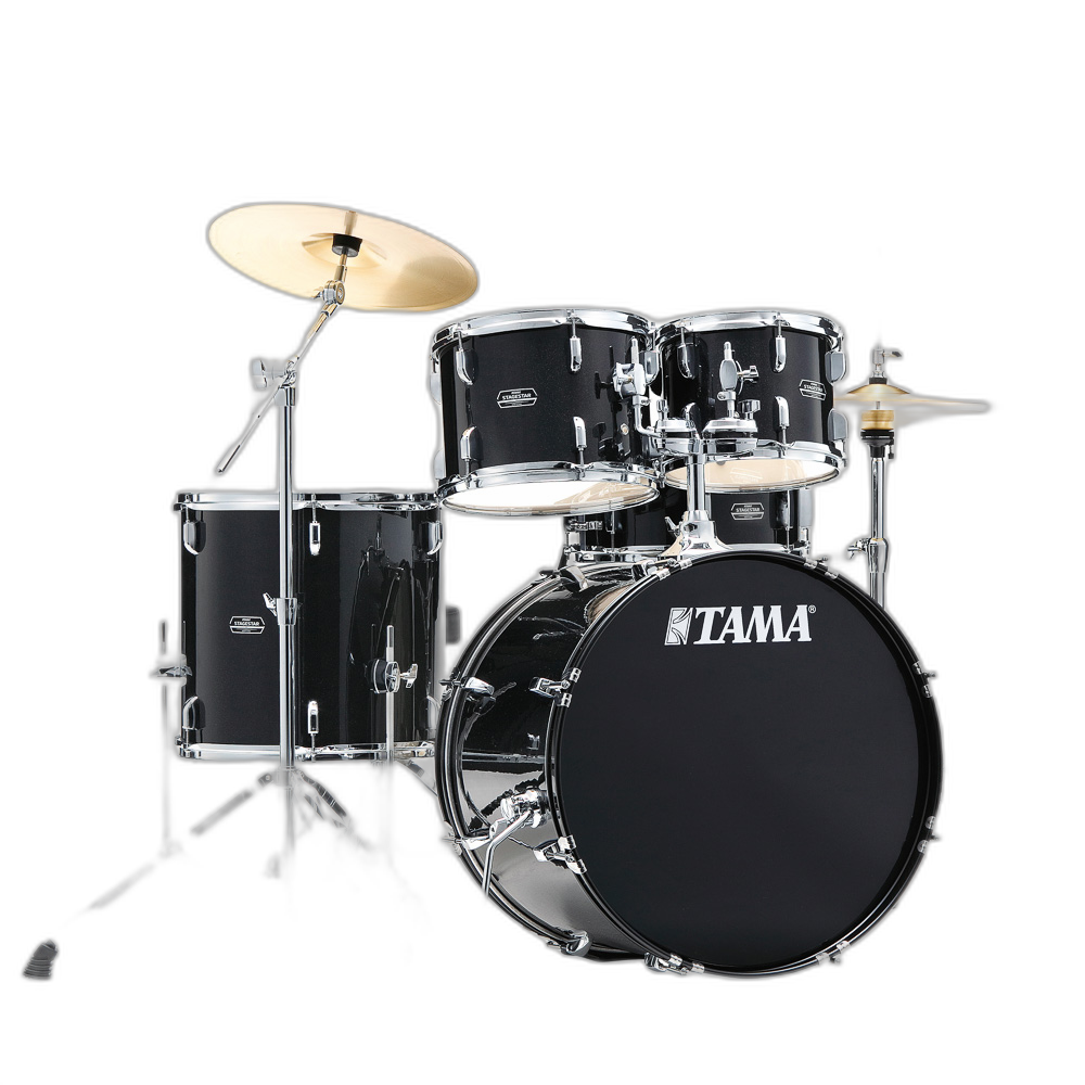 Bateria 5 Tambores, Com Banco, Ferragens E Pratos (Preta Sparkle) Tama Stagestar ST52H5C-BNS