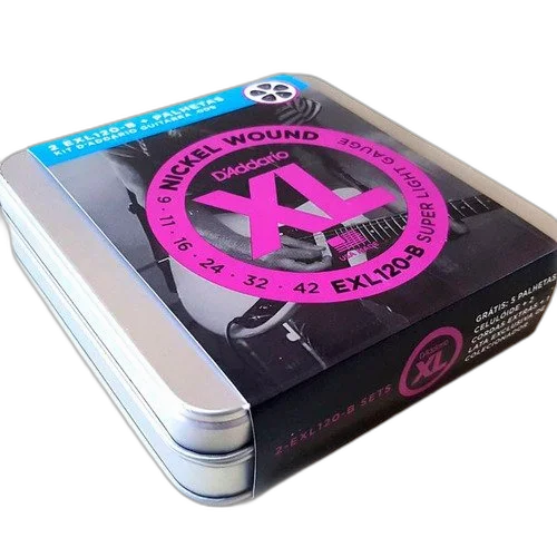 Kit 2 Encordoamento D'addario Para Guitarra Exl120 + Palheta