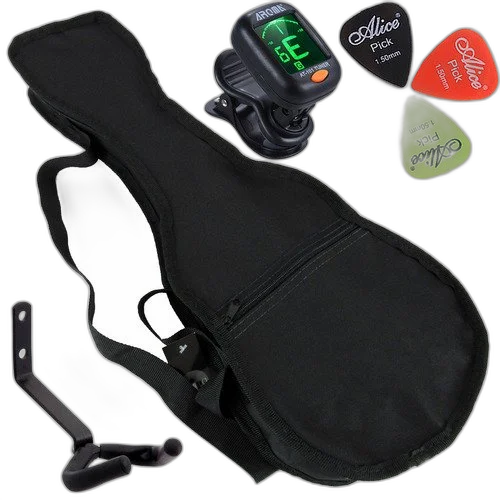 Kit Capa Para Ukulele Soprano C/ Palheta Afinador Suporte