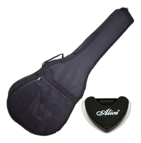 Kit Capa Violão Folk Nylon 600 Impermeável C/ Porta Palhetas