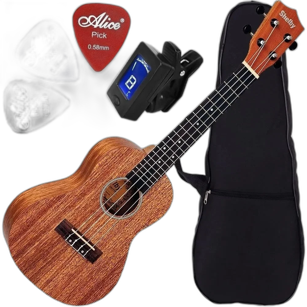 Kit Completo Ukulele Shelby Concerto Acústico Nylon Su23m