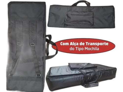 Capa Master Luxo Para Teclado Yamaha Psr S550 Acolchoada Bk